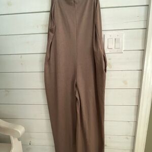 Brown square neck knit jumpsuit women’s XL